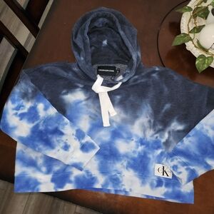 Calvin Klein cropped tye dye hoodie